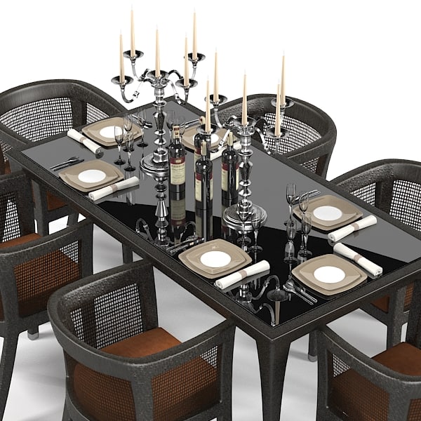 modern dining table 3d model